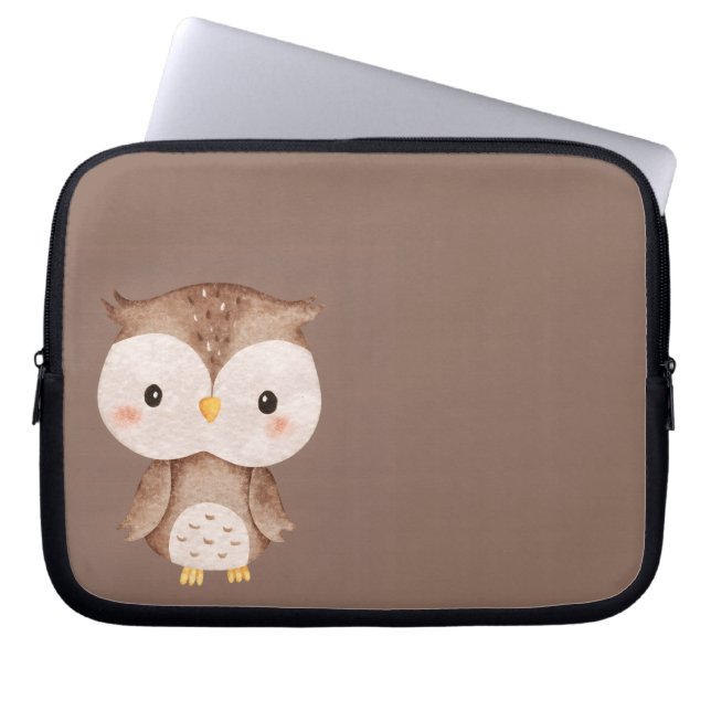 Capa Para Notebook Coruja Marrom Fofa (Frente)