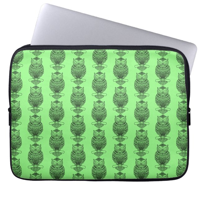 Capa Para Notebook Coruja (verde neon) - Capinha de Laptop (Frente)