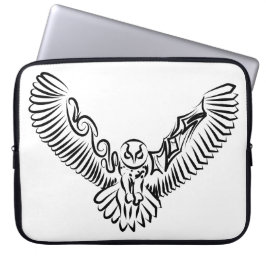 Capa Para Notebook Coruja voadora branca e negra