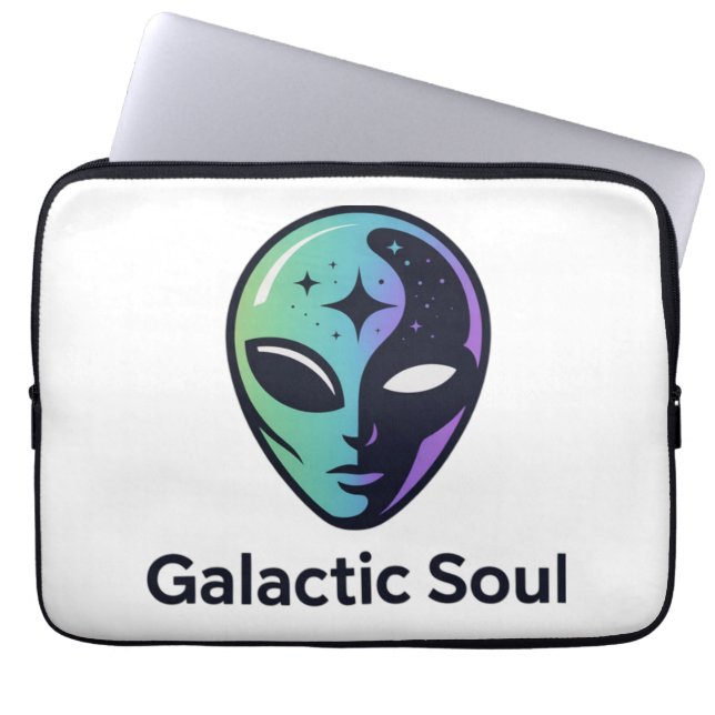 Capa Para Notebook Cosmic Alien Logo with Space Aesthetic (Frente)