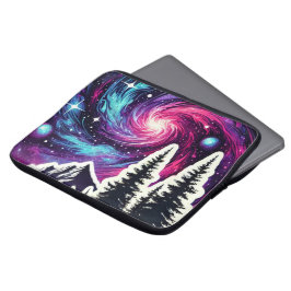 Capa Para Notebook Cosmic Forest: Galaxy Meets Nature