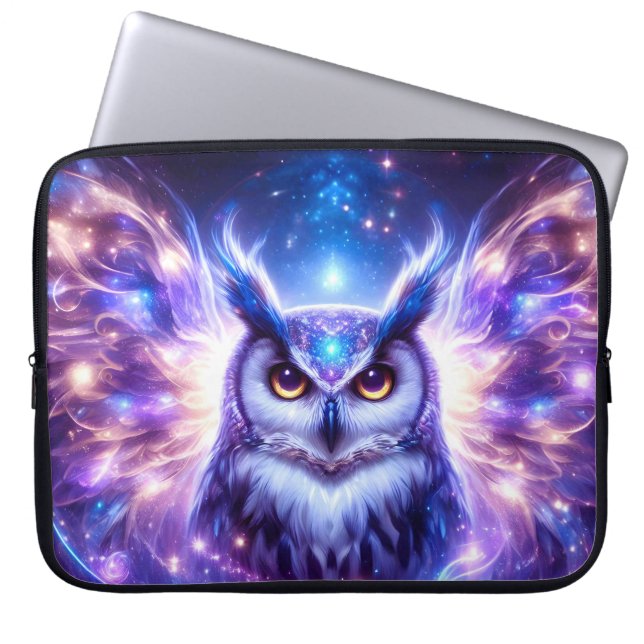 Capa Para Notebook Cosmic Mystical Wisdom Celestial Spiritual Owl  (Frente)