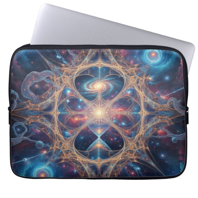 Capa Para Notebook Cosmic Sacred Geometry Galaxy Mandala Art (Frente)