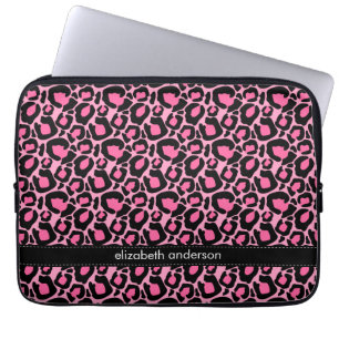 Capa Para Notebook Costume cor-de-rosa do teste padrão do leopardo