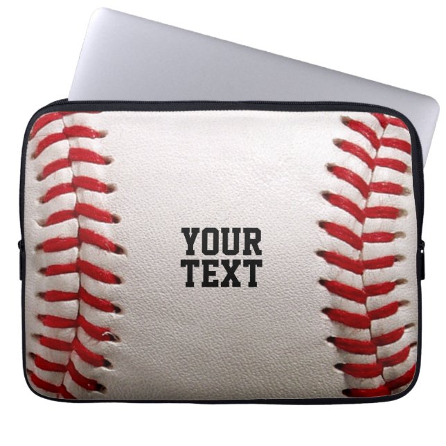 Capa Para Notebook Costura de Beisebol e Softbol com Texto Personaliz (Frente)