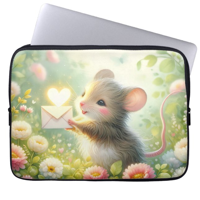 Capa Para Notebook Cottage Mouse Love Letter Meadow (Frente)