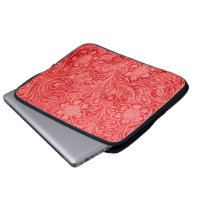 Couro Vermelho De Couro Parece Flores Embarcadas