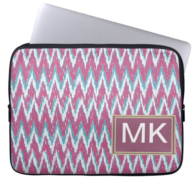 Capa Para Notebook Cranberry e Teal Kat ZigZag Padrão (Frente)
