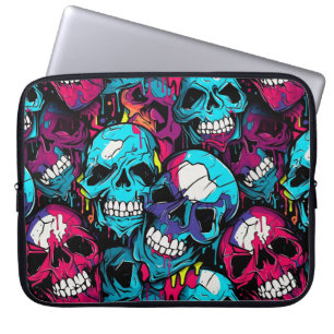 Capa Para Notebook Crânio Caótico Colorido