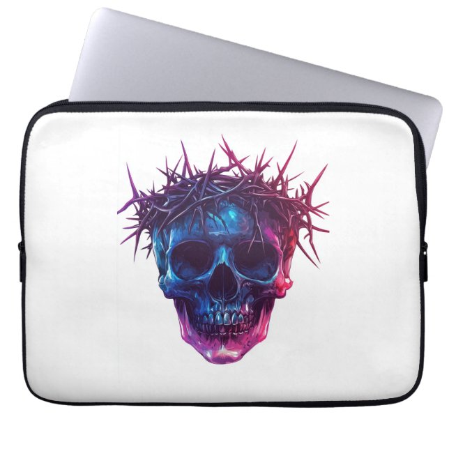 Capa Para Notebook Crânio com Coroa de Cornos (Frente)