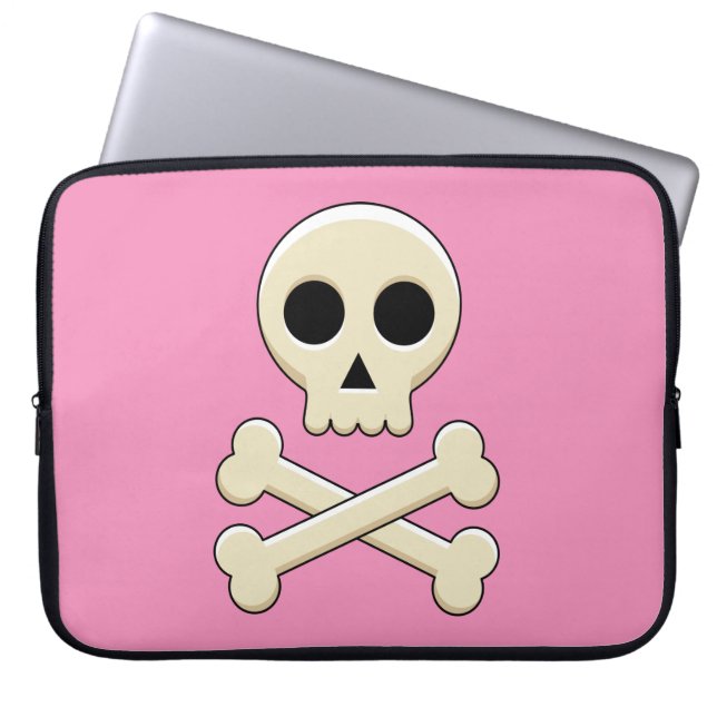 Capa Para Notebook Crânio com Ossos (Frente)