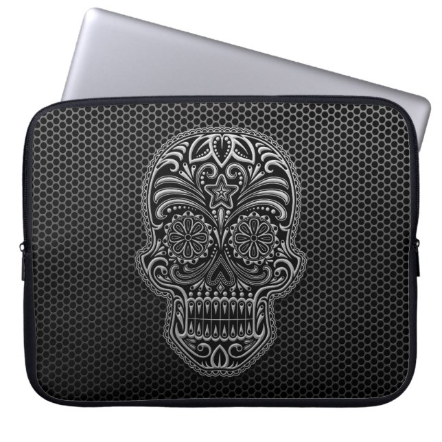 Capa Para Notebook Crânio de aço do açúcar da malha (Frente)