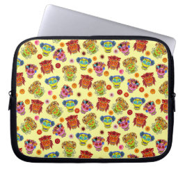 Capa Para Notebook Cranio de Açúcar Floral