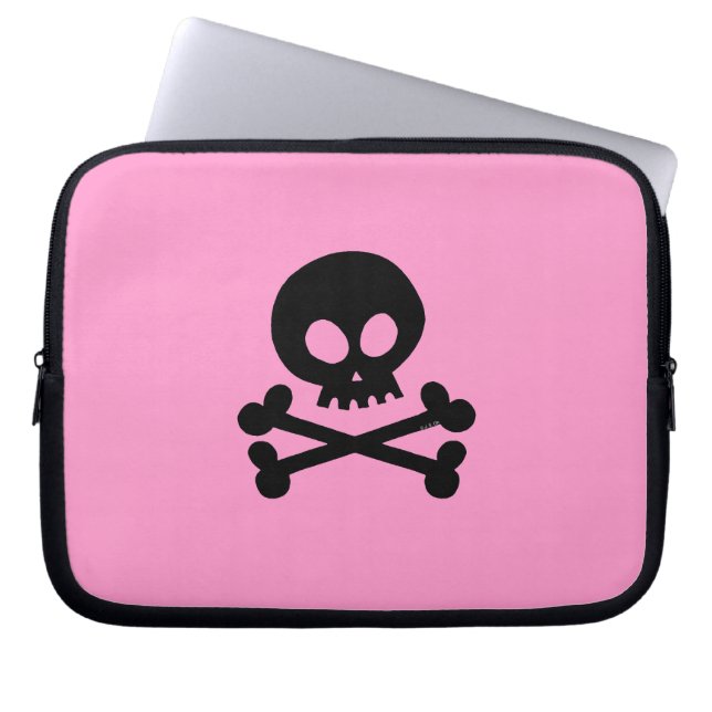 Capa Para Notebook Crânio preto (Frente)