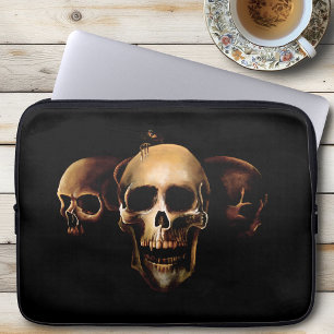 Capa Para Notebook Crânios Góticos Sombrios Trio Negro Humano Criatur