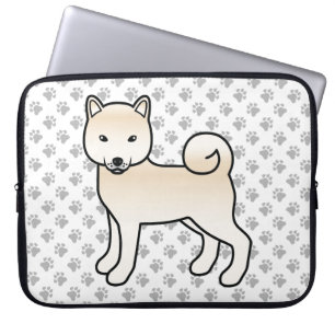 Capa Para Notebook Cream Shiba Inu Cute Cartoon Dog Illustration