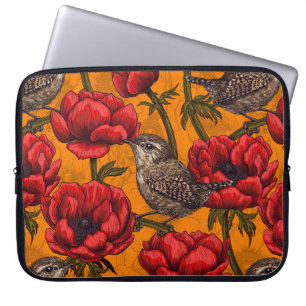 Capa Para Notebook Crenças em um jardim de anêmonas vermelho