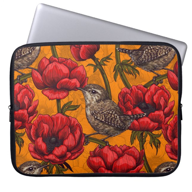 Capa Para Notebook Crenças em um jardim de anêmonas vermelho (Frente)