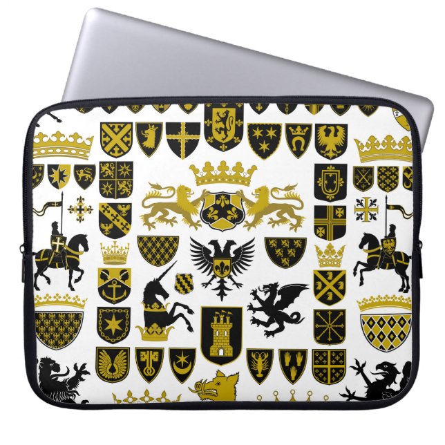 Capa Para Notebook Crestas de heráldica, desenhos simbólicos. (Frente)