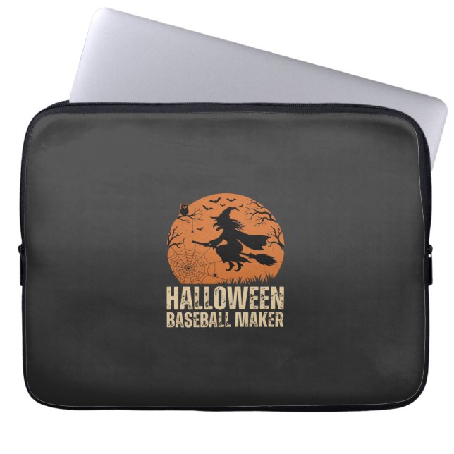 Capa Para Notebook Criador de Basebol de Halloween Gráfico de Bruxa V (Frente)