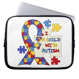Capa Para Notebook Criança com a fita da consciência do autismo