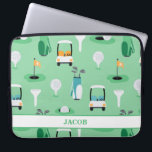 Capa Para Notebook Crianças Personalizadas Golfer Golfcart Golfing<br><div class="desc">Pai,  vovô ou outro nome personalizado Golfer Golfcart Golfing Sporty Pattern. Carrinhos de golfe,  bolas de golfe,  camisetas de golfe,  tacos de golfe no campo de golfe,  design de esporte. Editar para alterar o nome.</div>