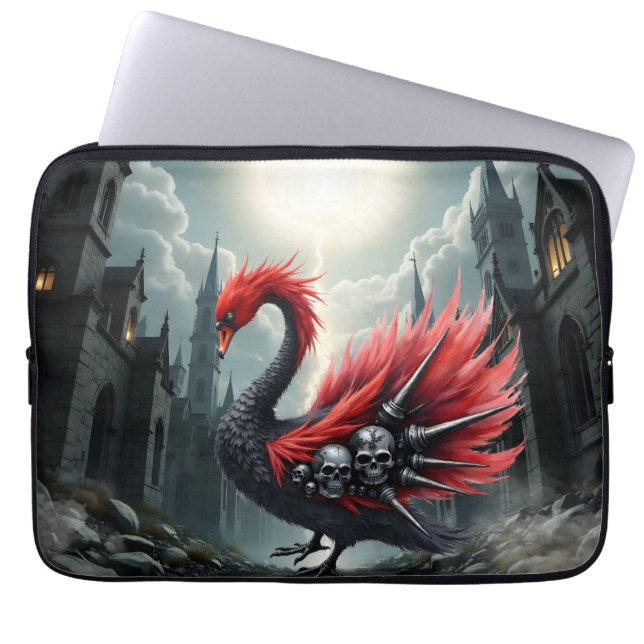 Capa Para Notebook Crimson Cathedral Swan. (Frente)