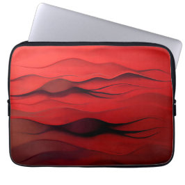 Capa Para Notebook Crimson Flow – Abstract Red Waves of Motion