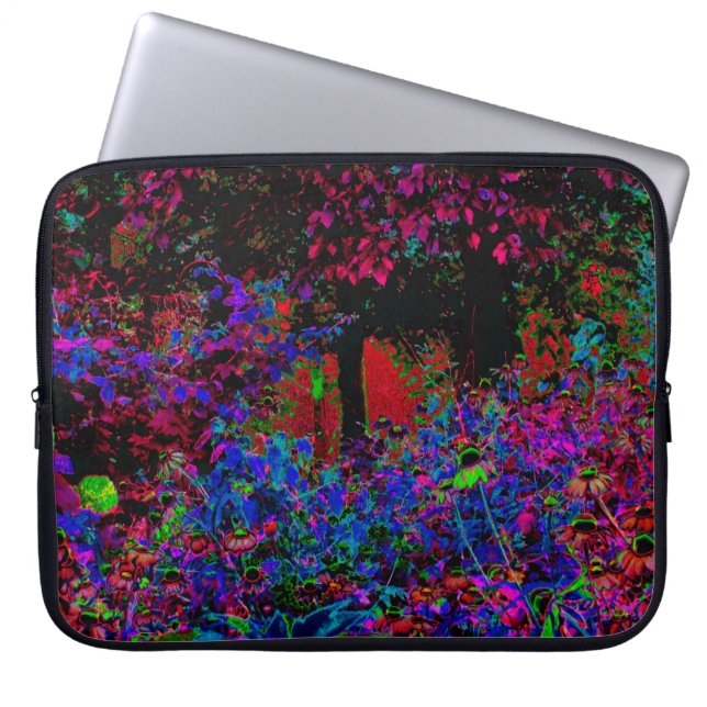 Capa Para Notebook Crimson Red e Black Garden Sunrise Psicodélica (Frente)