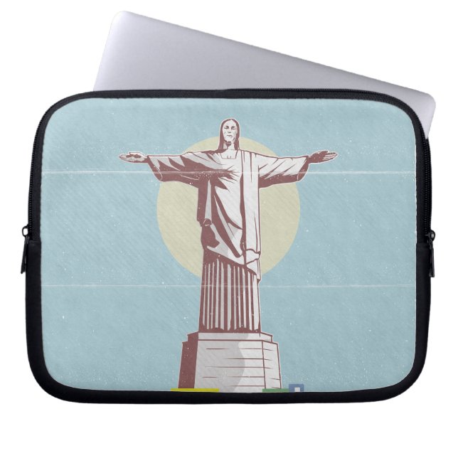 Capa Para Notebook Cristo da Favela do Poster de viagens Redentor (Frente)