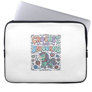 Capa Para Notebook Crochet Unicórnio e Adesivo Kawaii Unicórnios e Ca