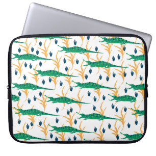 Capa Para Notebook Crocodilos lindos, padrão uniforme. Animais de de