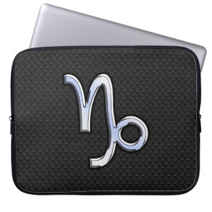 Capa Para Notebook Cromo moderno como Capricórnio Sinal no estilo Co