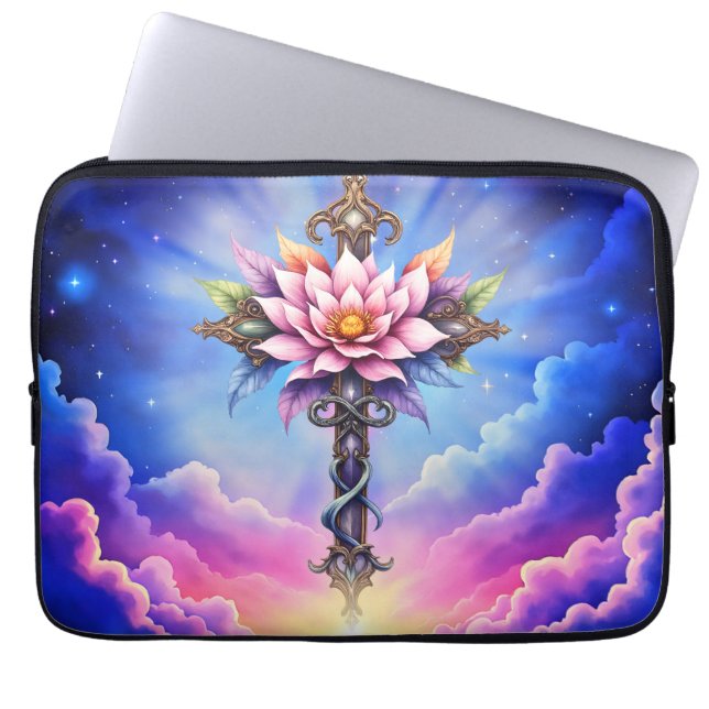 Capa Para Notebook Cruz Celestial do Lótus (Frente)