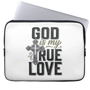 Capa Para Notebook Cruz Cristã Deus É Meu Verdadeiro Amor Vetor