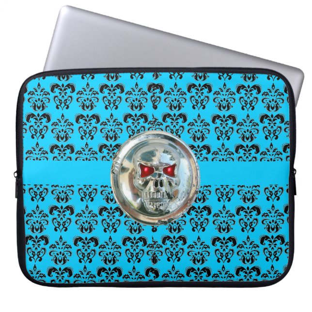 Capa Para Notebook CRUZADORES DE CRÂNIO ESCURO azul (Frente)