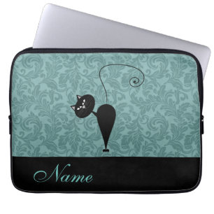 Capa Para Notebook Cuimsical Funny trendy black cat damask Case-Mate