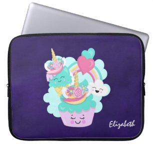 Capa Para Notebook Cupcake bonito e Sorvete feliz