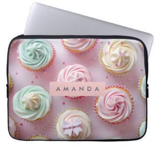 Capa Para Notebook Cupcake de Pastel Personalizado com Redemoinho