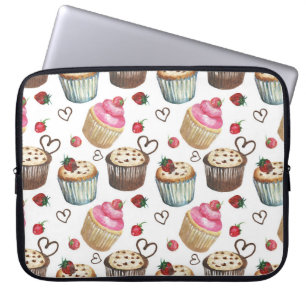 Capa Para Notebook Cupcakes de aquarela