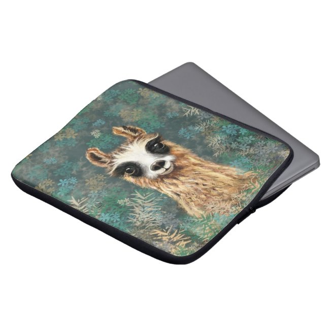 Capa Para Notebook Curioso Bebê Llama - Fofo (Frente Topo)