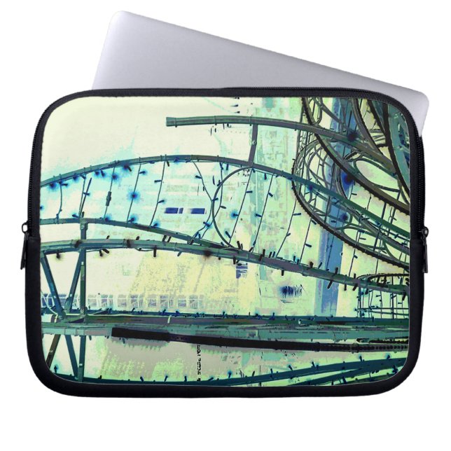 Capa Para Notebook Curvas azuis (Frente)