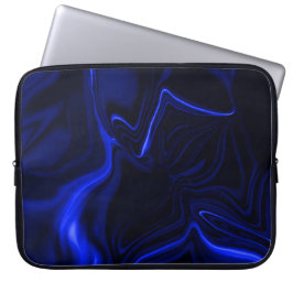 Capa Para Notebook Curvas azuis em imagem escura.
