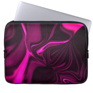 Capa Para Notebook Curvas cor-de-rosa ou roxas sobre fundo roxo escur