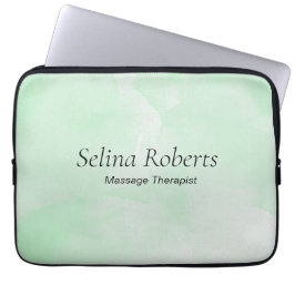Capa Para Notebook Custom name green watercolor