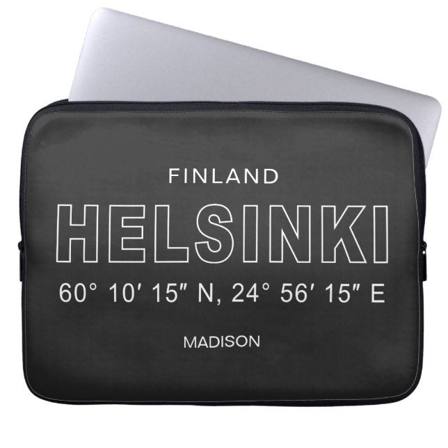 Capa Para Notebook Custom Name Helsinki Coordinates (Frente)