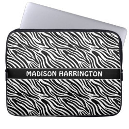 Capa Para Notebook Custom Name Zebra Pattern
