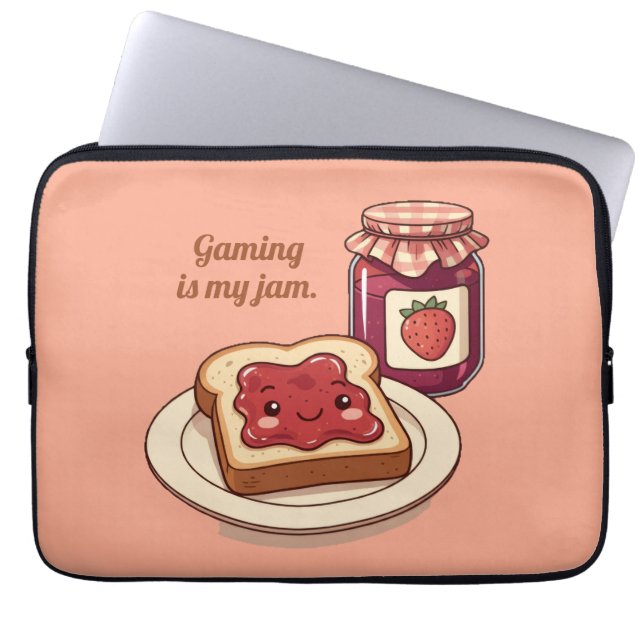 Capa Para Notebook [Customize] is my jam - cute jam and toast cartoon (Frente)
