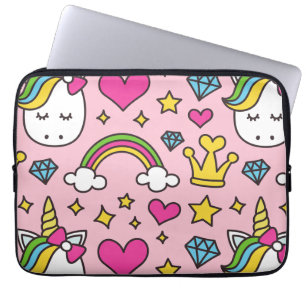 Capa Para Notebook Cuta Magic Horse Cor-de-Rosa, Padrão do Unicórnio