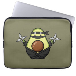 Capa Para Notebook Cute Avocado Ninja Shuriken Warrior Illustration